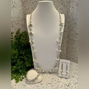 Pearl bead jewelry set